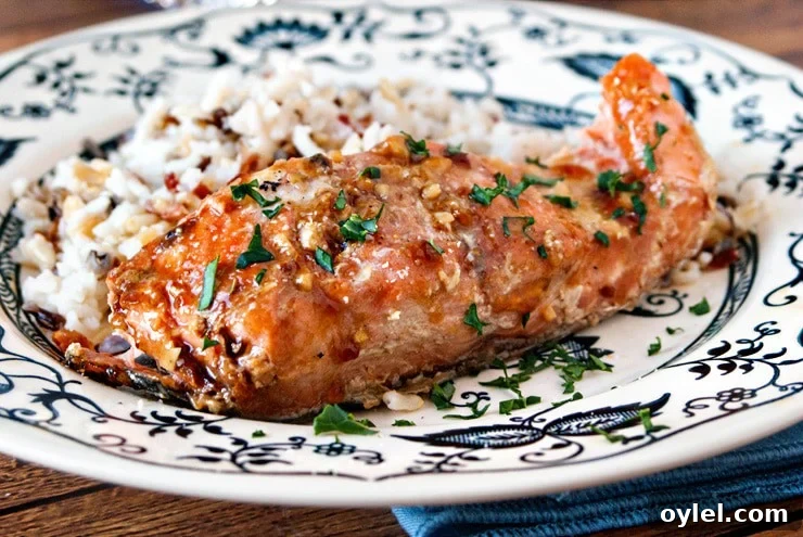 Maple Garlic Baked Salmon Maple Garlic Baked Salmon with caramelized glaze
