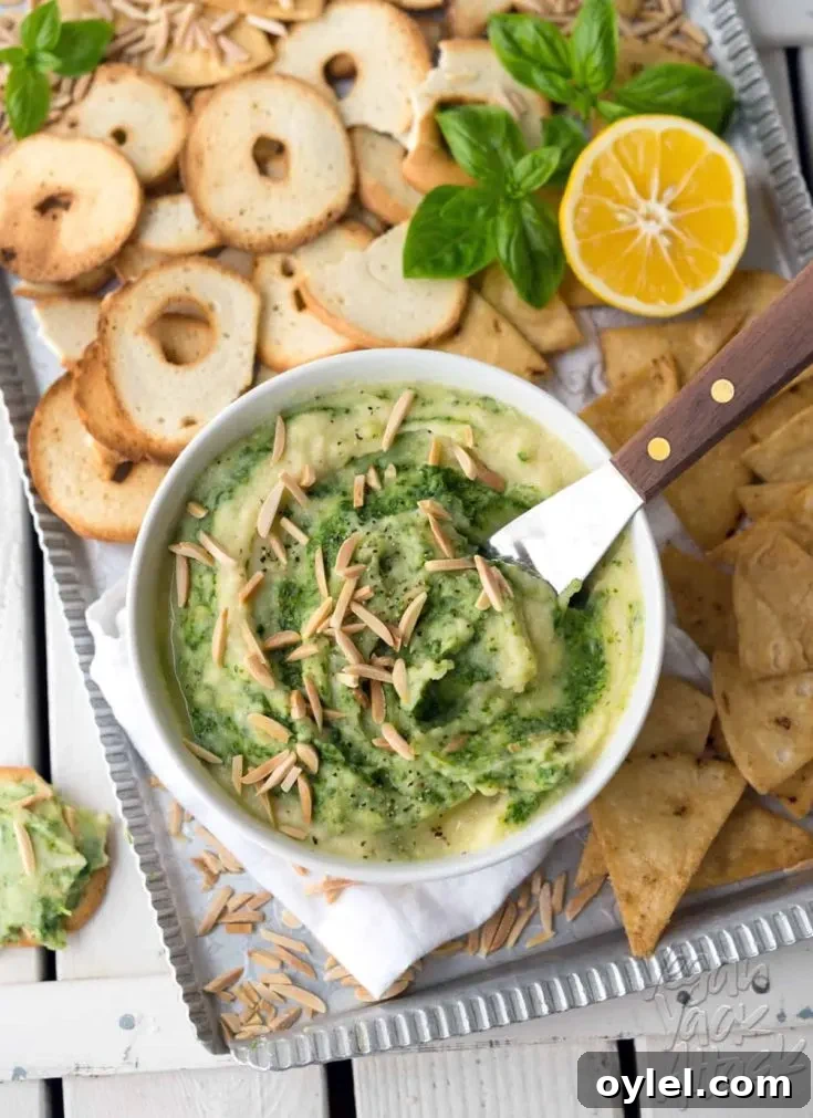 Creamy Cauliflower Pesto Dip