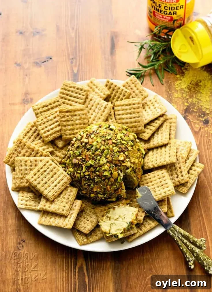 Pistachio-Rosemary Vegan Cheese Ball