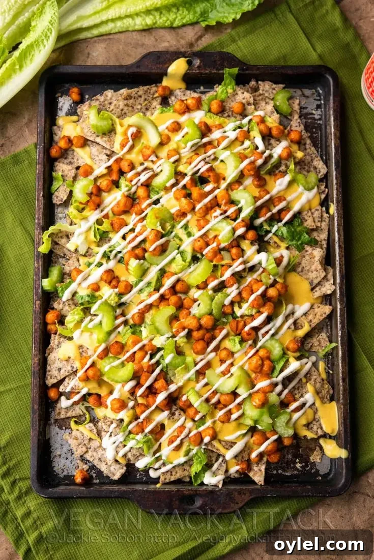 Buffalo Chickpea Nachos