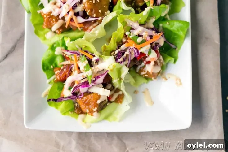 Sweet & Sour Porkless Lettuce Cups