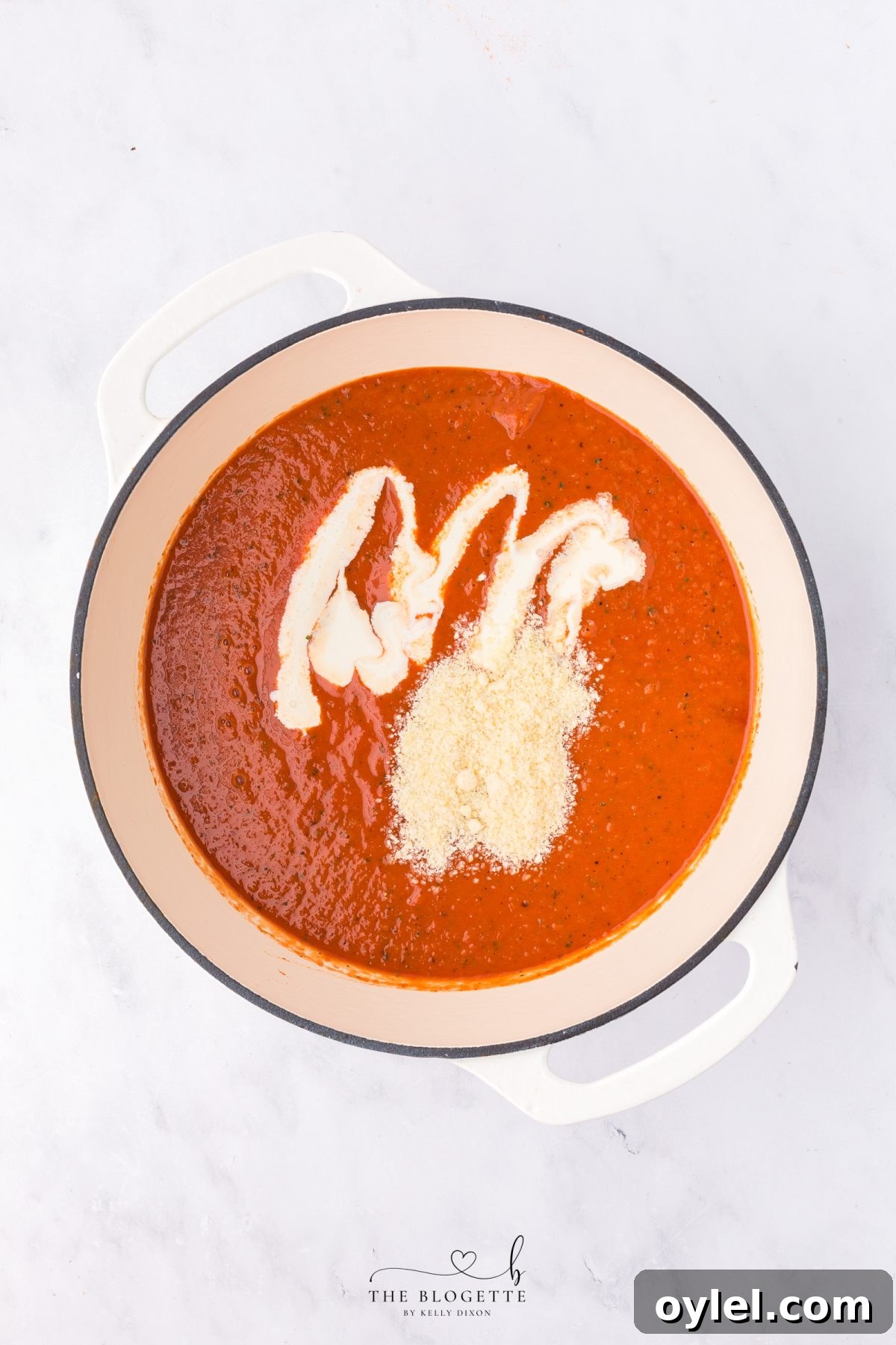 Creamy Roasted Tomato Bisque Recipe 11 Stir in cream and cheese