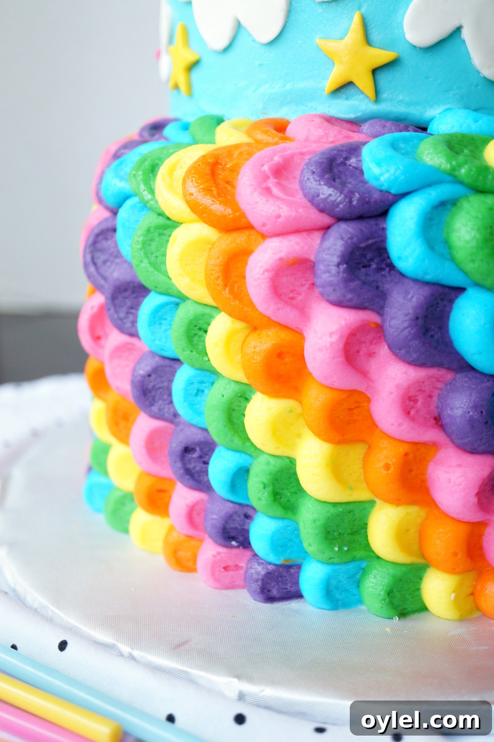 Rainbow Layered Birthday Cake Recipe and Decorating Tips 4 rainbow layered birthday cake | The Baking Fairy