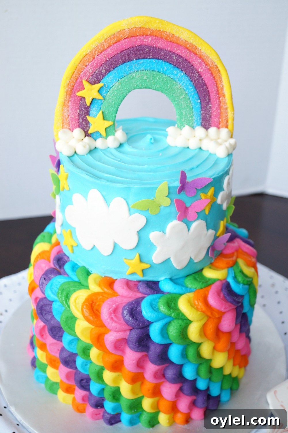 Rainbow Layered Birthday Cake Recipe and Decorating Tips 5 rainbow layered birthday cake | The Baking Fairy