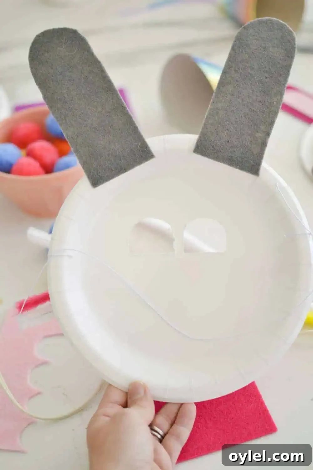 DIY Easter Bunny Masks for Kids: Printable No-Sew Templates 7 the BACK of an easter bunny mask.
