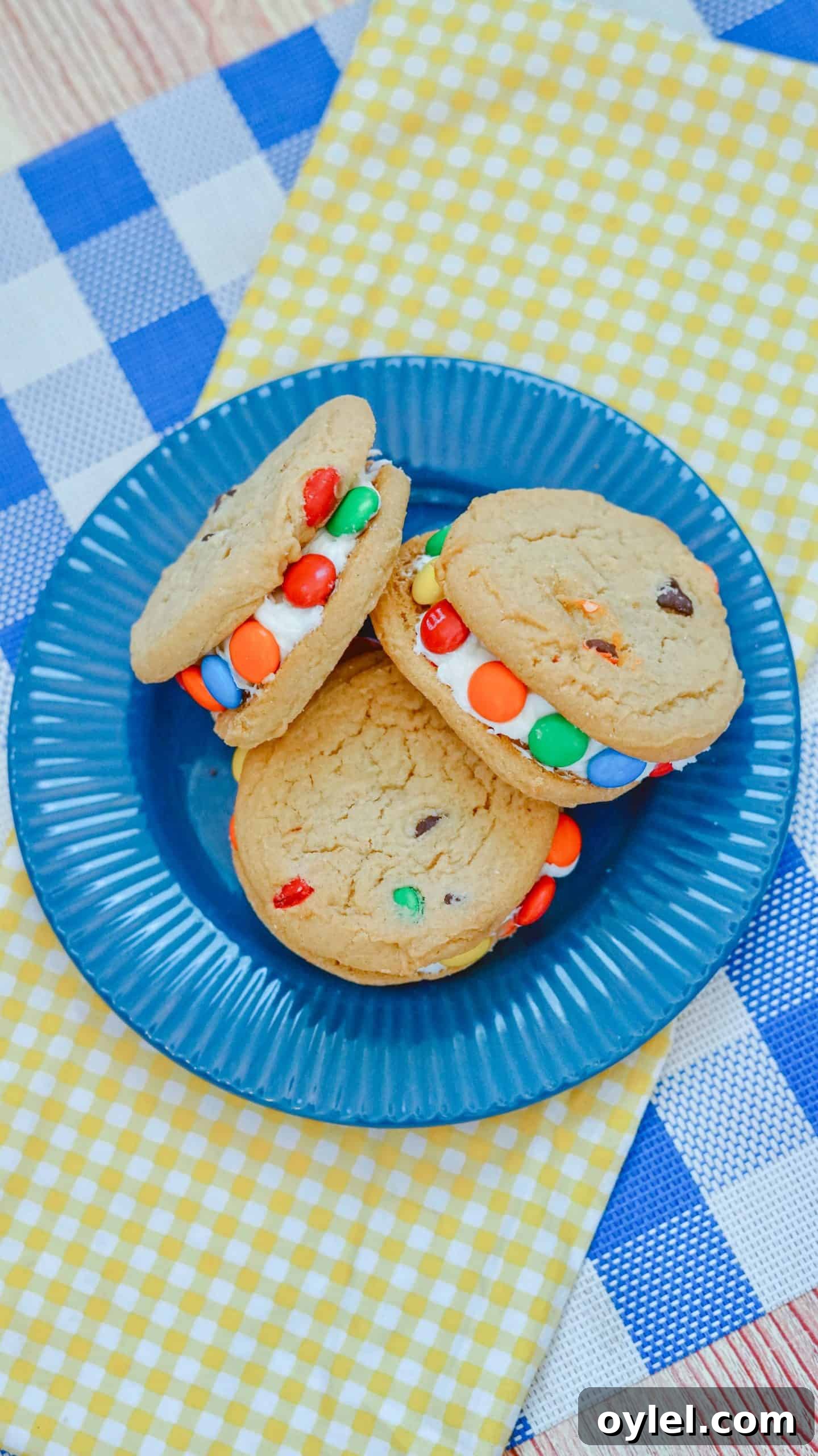 M&M Cookie Sandwiches