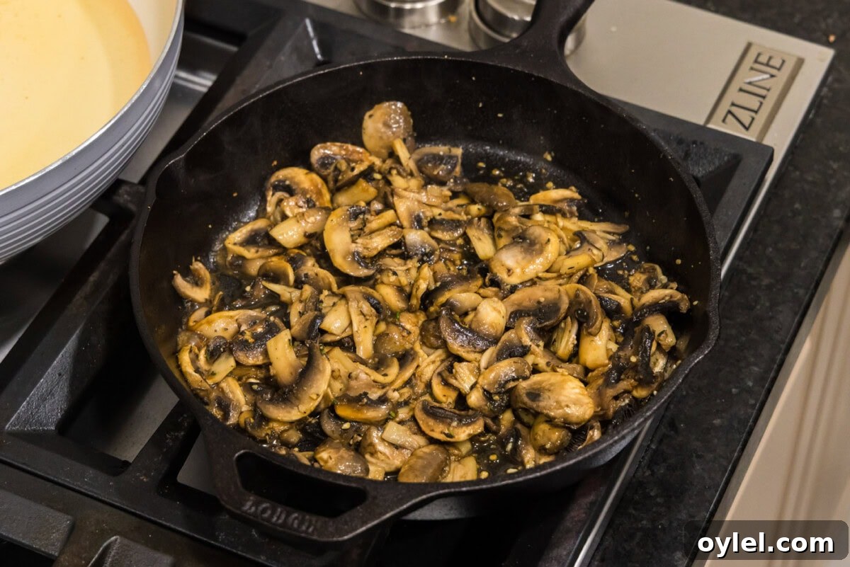 Sauteed Mushrooms with Garlic and Thyme Recipe 9 easy sauteed mushrooms in a skillet