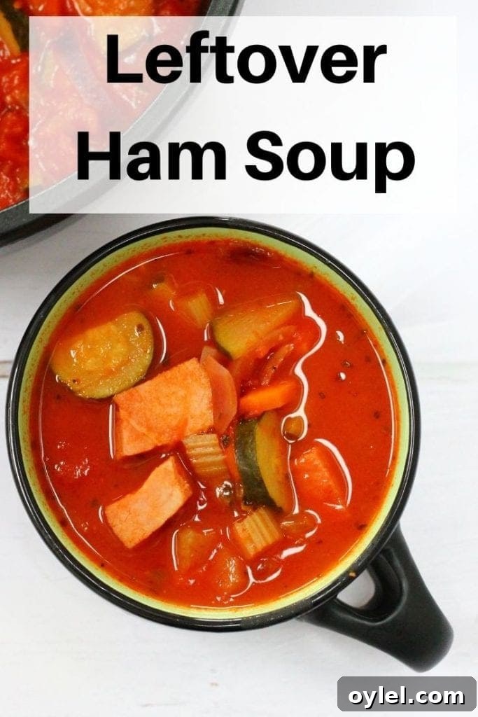 leftover ham soup pin image