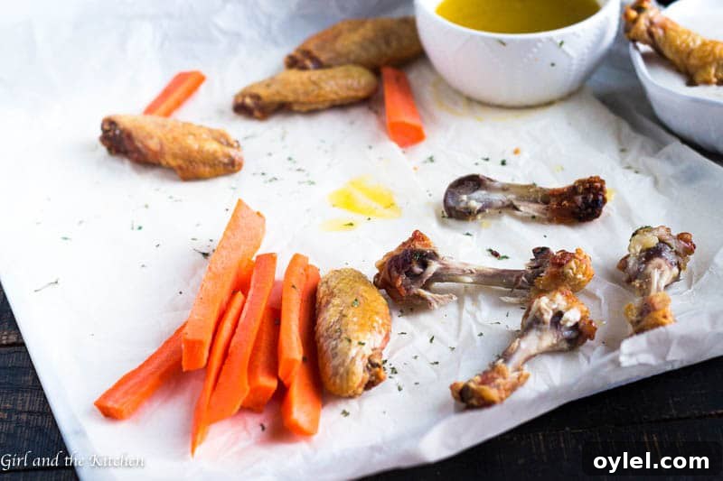 Finished crispy oven-baked wings