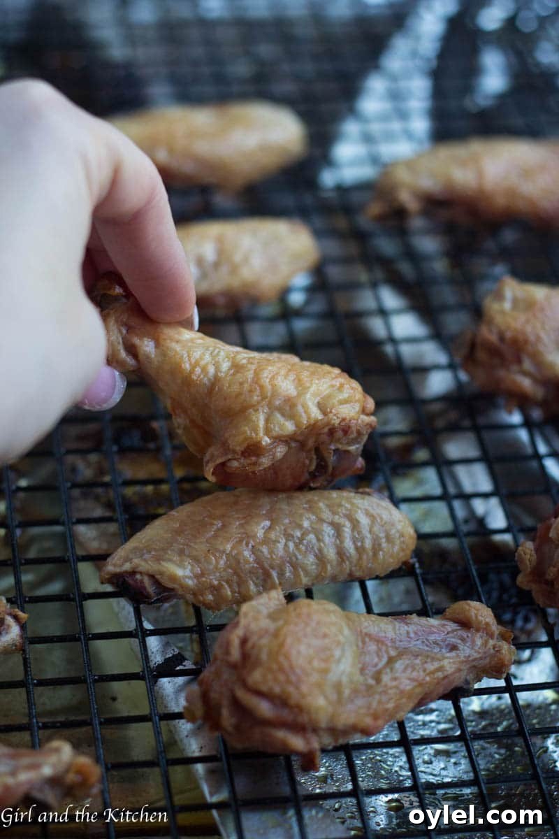 Plate of crispy oven-baked chicken wings
