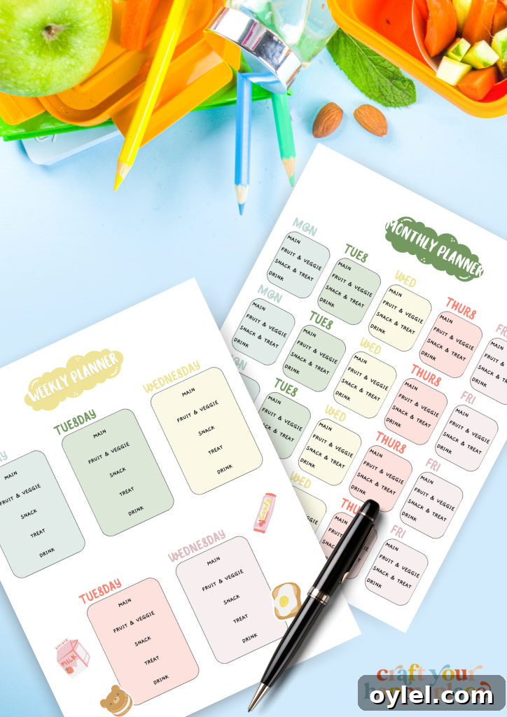Planner weekly layout example