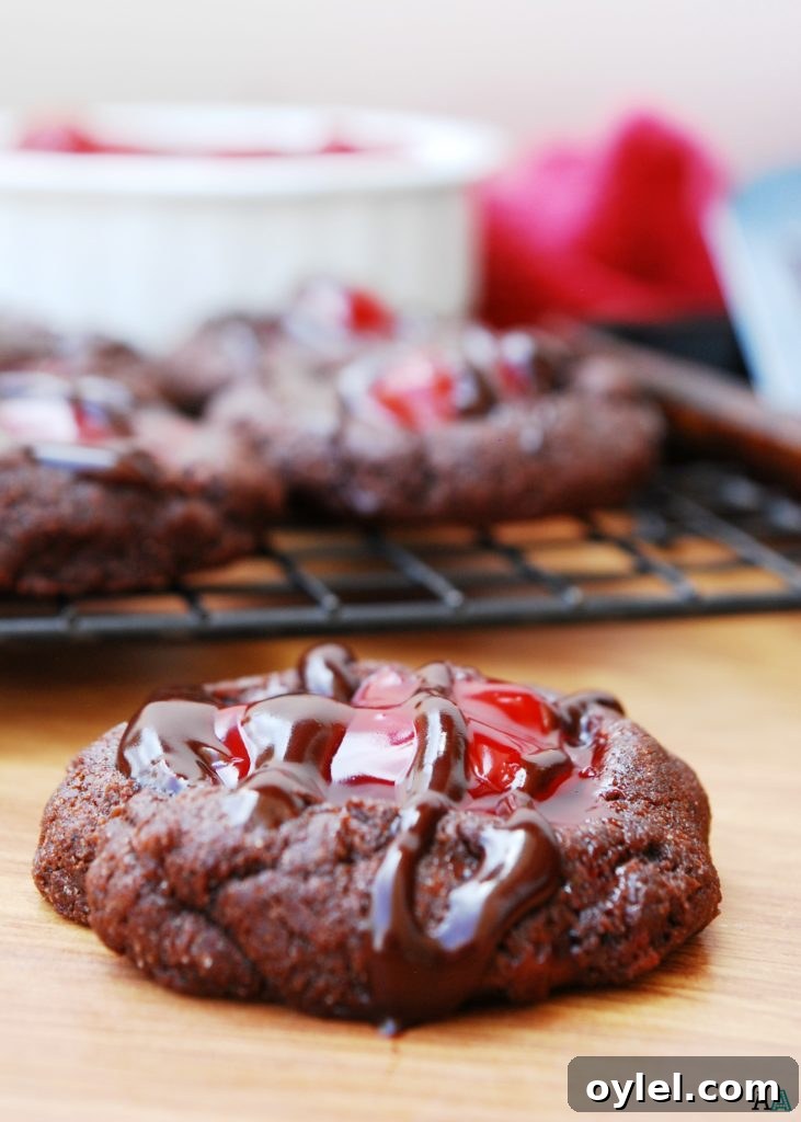 Gluten-free & Vegan Cherry Chocolate Thumbprint Cookies