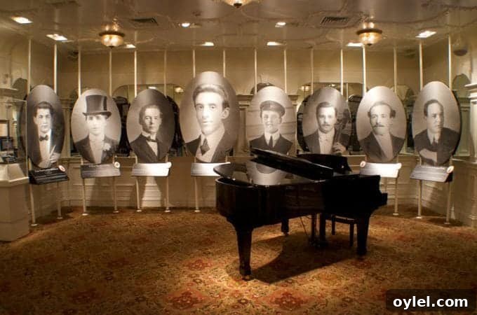 Titanic Musciians and piano exhbit