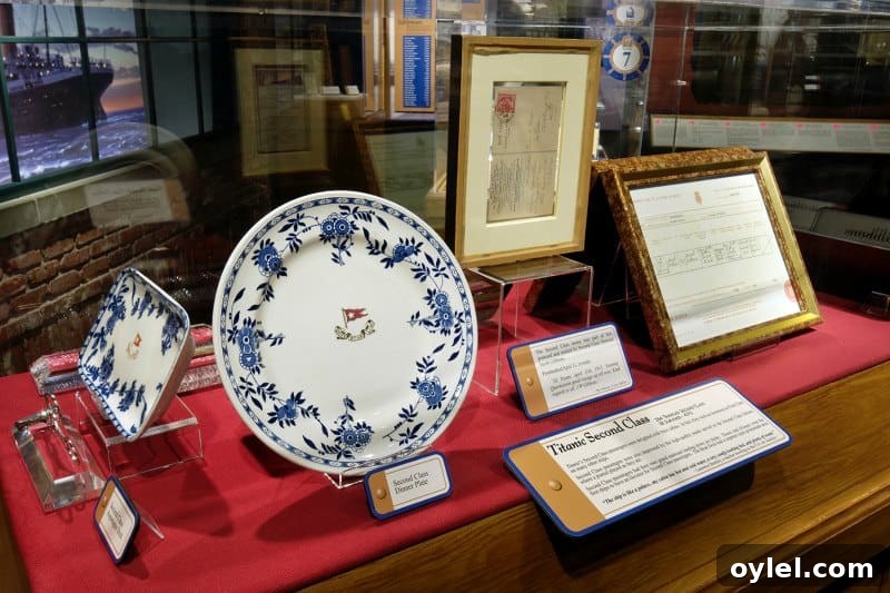 Titanic Second Class dishware display