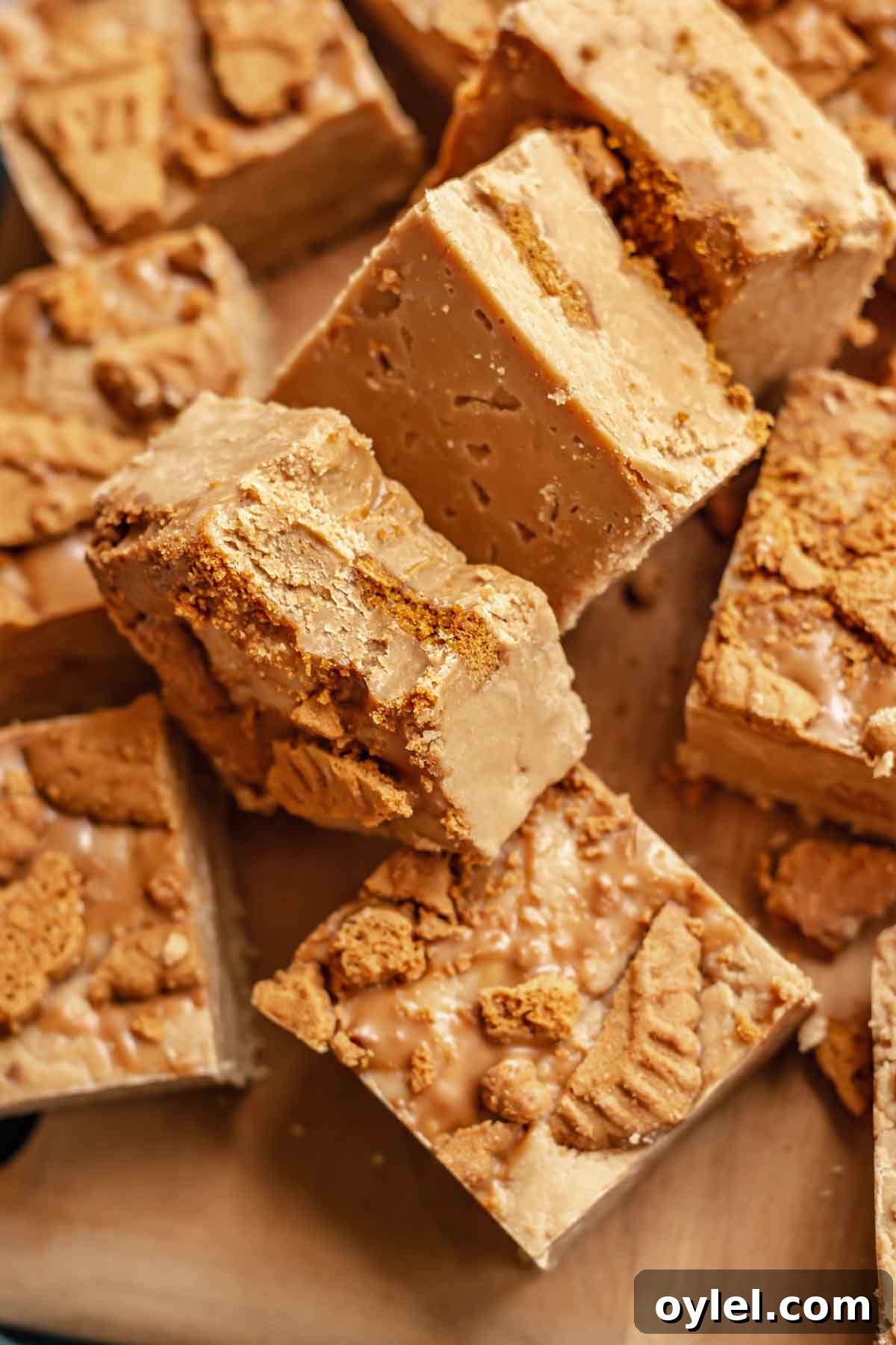 Piles of fudge leaning on each other.