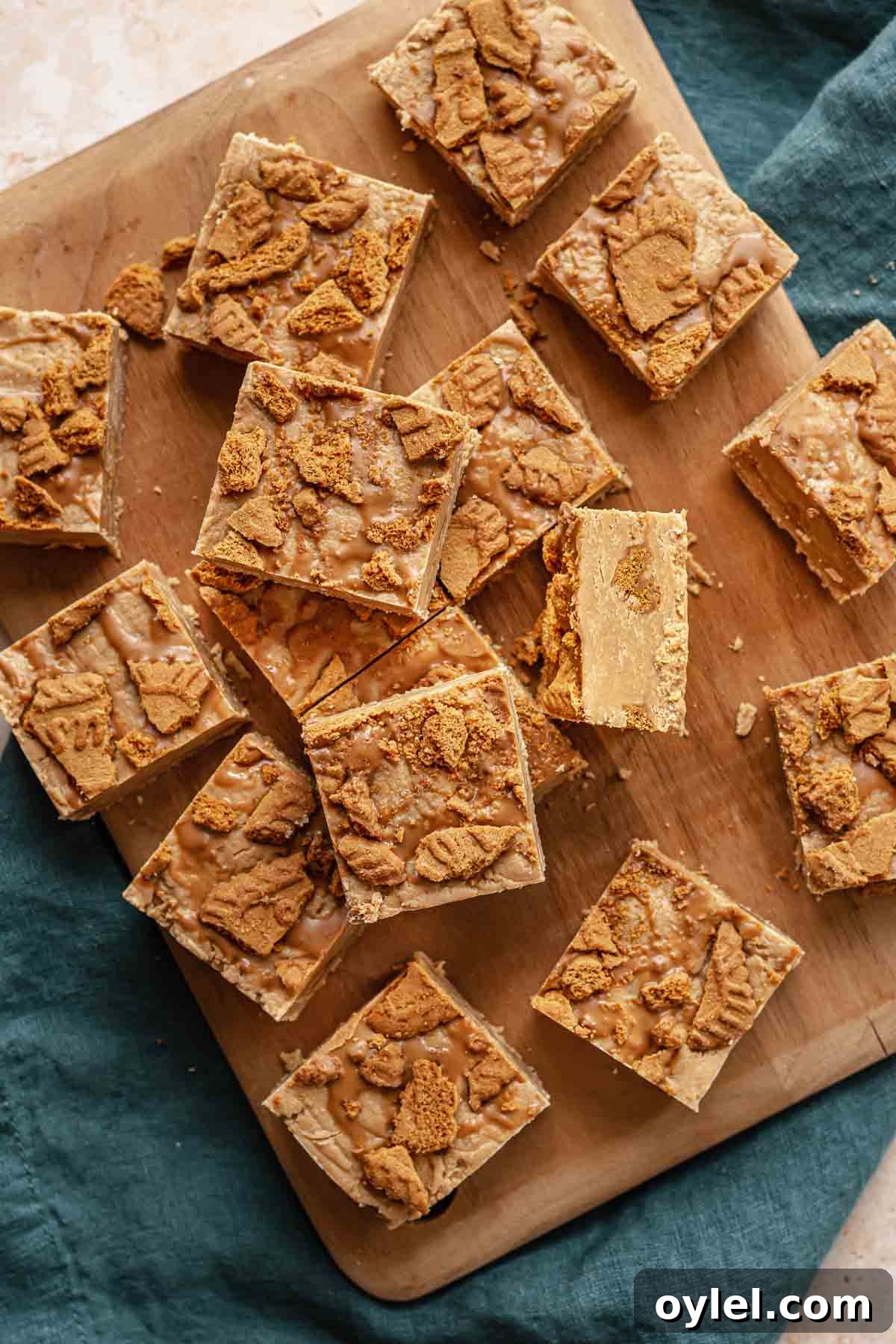 Piles of fudge leaning on each other.